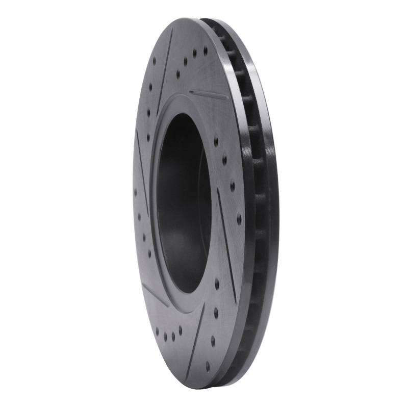Ford Contour Brake Rotor (1) - Front Right - R1 Concepts - Drilled & Slotted - Black - `98-`04
